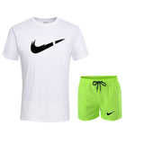 2019 New Men Fashion Two Pieces Sets T Shirts+Shorts Suit Men Summer Tops Tees Fashion Tshirt High Quality men clothing
