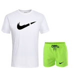 2019 New Men Fashion Two Pieces Sets T Shirts+Shorts Suit Men Summer Tops Tees Fashion Tshirt High Quality men clothing