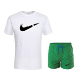 2019 New Men Fashion Two Pieces Sets T Shirts+Shorts Suit Men Summer Tops Tees Fashion Tshirt High Quality men clothing