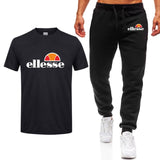 Men's Sets T Shirts+pants Two Pieces Sets Casual Tracksuit Men/Women New Fashion printing suits sportwear Gyms Fitness trousers