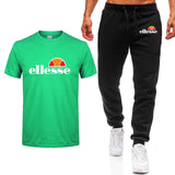 Men's Sets T Shirts+pants Two Pieces Sets Casual Tracksuit Men/Women New Fashion printing suits sportwear Gyms Fitness trousers