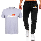 Men's Sets T Shirts+pants Two Pieces Sets Casual Tracksuit Men/Women New Fashion printing suits sportwear Gyms Fitness trousers