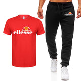 Men's Sets T Shirts+pants Two Pieces Sets Casual Tracksuit Men/Women New Fashion printing suits sportwear Gyms Fitness trousers