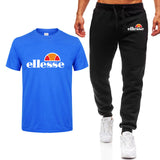 Men's Sets T Shirts+pants Two Pieces Sets Casual Tracksuit Men/Women New Fashion printing suits sportwear Gyms Fitness trousers