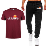 Men's Sets T Shirts+pants Two Pieces Sets Casual Tracksuit Men/Women New Fashion printing suits sportwear Gyms Fitness trousers
