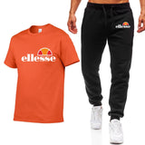 Men's Sets T Shirts+pants Two Pieces Sets Casual Tracksuit Men/Women New Fashion printing suits sportwear Gyms Fitness trousers