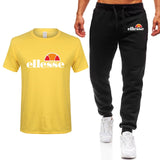 Men's Sets T Shirts+pants Two Pieces Sets Casual Tracksuit Men/Women New Fashion printing suits sportwear Gyms Fitness trousers