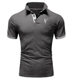 2019 High Quality Men Polo Brand New Men RF roger federer Polos Short Sleeve Casual Business Work Polo shirt