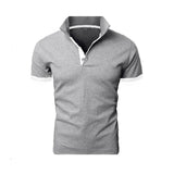 Summer short Sleeve Polo Shirt menTurn-over Collar Slim casual fashion Breathable Solid Color Business polo shirt smens clothin