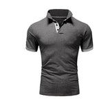 Summer short Sleeve Polo Shirt menTurn-over Collar Slim casual fashion Breathable Solid Color Business polo shirt smens clothin