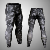 2 Piece Tracksuit Men Compression MMA Long sleeve t shirt Rashgard kit Camouflage  Sweatshirt+leggings Fitness Thermal underwear