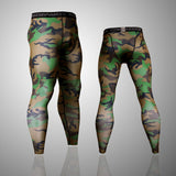 2 Piece Tracksuit Men Compression MMA Long sleeve t shirt Rashgard kit Camouflage  Sweatshirt+leggings Fitness Thermal underwear