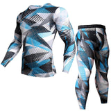 2 Piece Tracksuit Men Compression MMA Long sleeve t shirt Rashgard kit Camouflage  Sweatshirt+leggings Fitness Thermal underwear