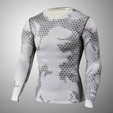 2 Piece Tracksuit Men Compression MMA Long sleeve t shirt Rashgard kit Camouflage  Sweatshirt+leggings Fitness Thermal underwear