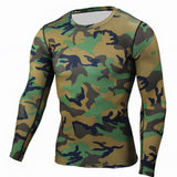 2 Piece Tracksuit Men Compression MMA Long sleeve t shirt Rashgard kit Camouflage  Sweatshirt+leggings Fitness Thermal underwear